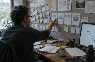 Web professional organizing a complex website migration plan toward a simpler technical workflow.